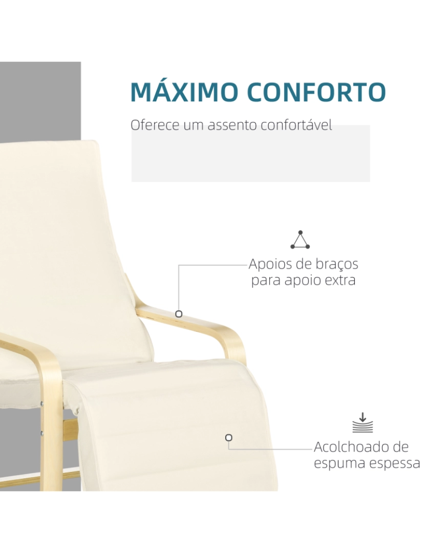 imagem de Poltrona Relax 66,5x94x100cm cor creme branco 833-132V00CW5