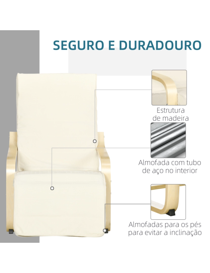 imagem de Poltrona Relax 66,5x94x100cm cor creme branco 833-132V00CW6