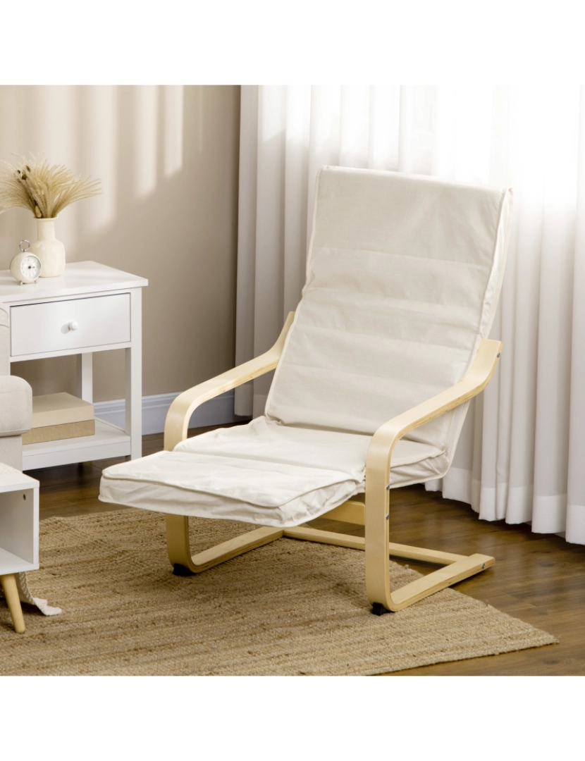 imagem de Poltrona Relax 66,5x94x100cm cor creme branco 833-132V00CW7