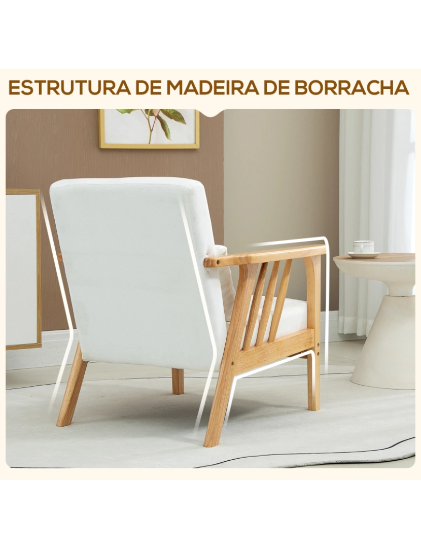 imagem de Poltrona 68x75x78cm cor creme branco 839-593V00CW5