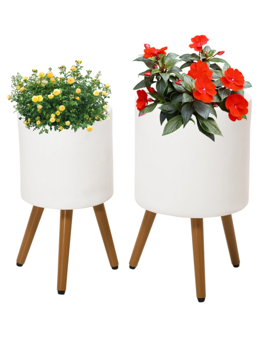 imagem de Vasos para Plantas Ø31x55cm cor branco 845-863V00WT1
