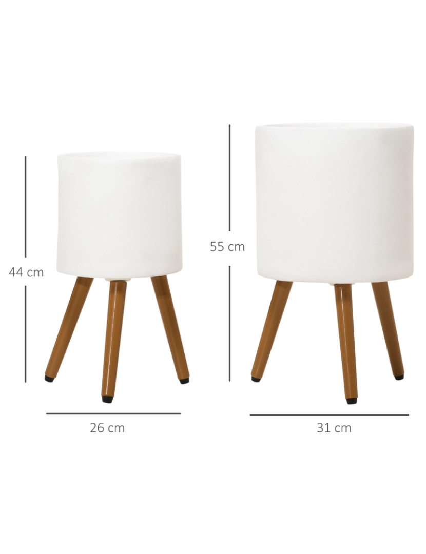imagem de Vasos para Plantas Ø31x55cm cor branco 845-863V00WT3