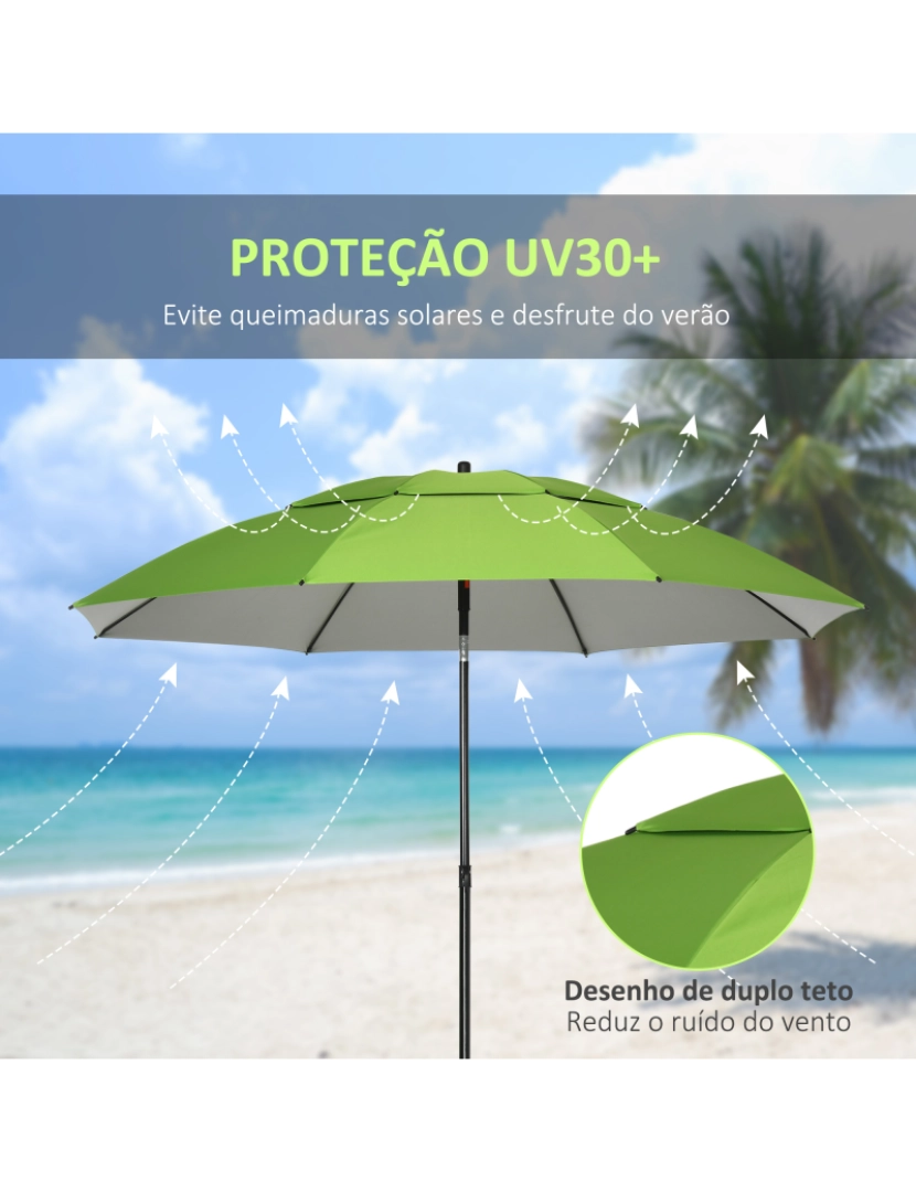 imagem de Chapéu de Sol de Praia Ø185x205cm cor verde 84D-218V00GN4