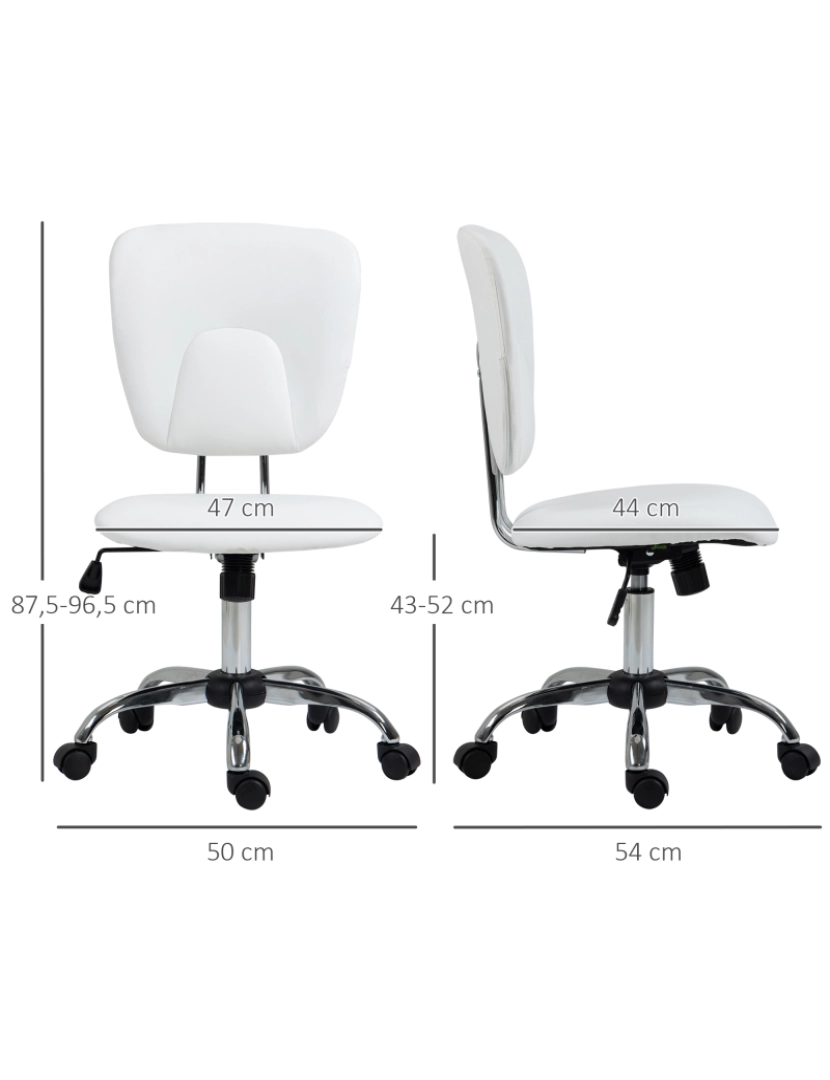 imagem de Cadeira de Escritório 50x54x87,5-96,5cm cor branco 921-622V00WT3