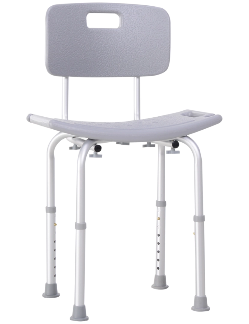 Homcom - Cadeira de Duche 55x50.6x85.5cm cor gris 72-0009