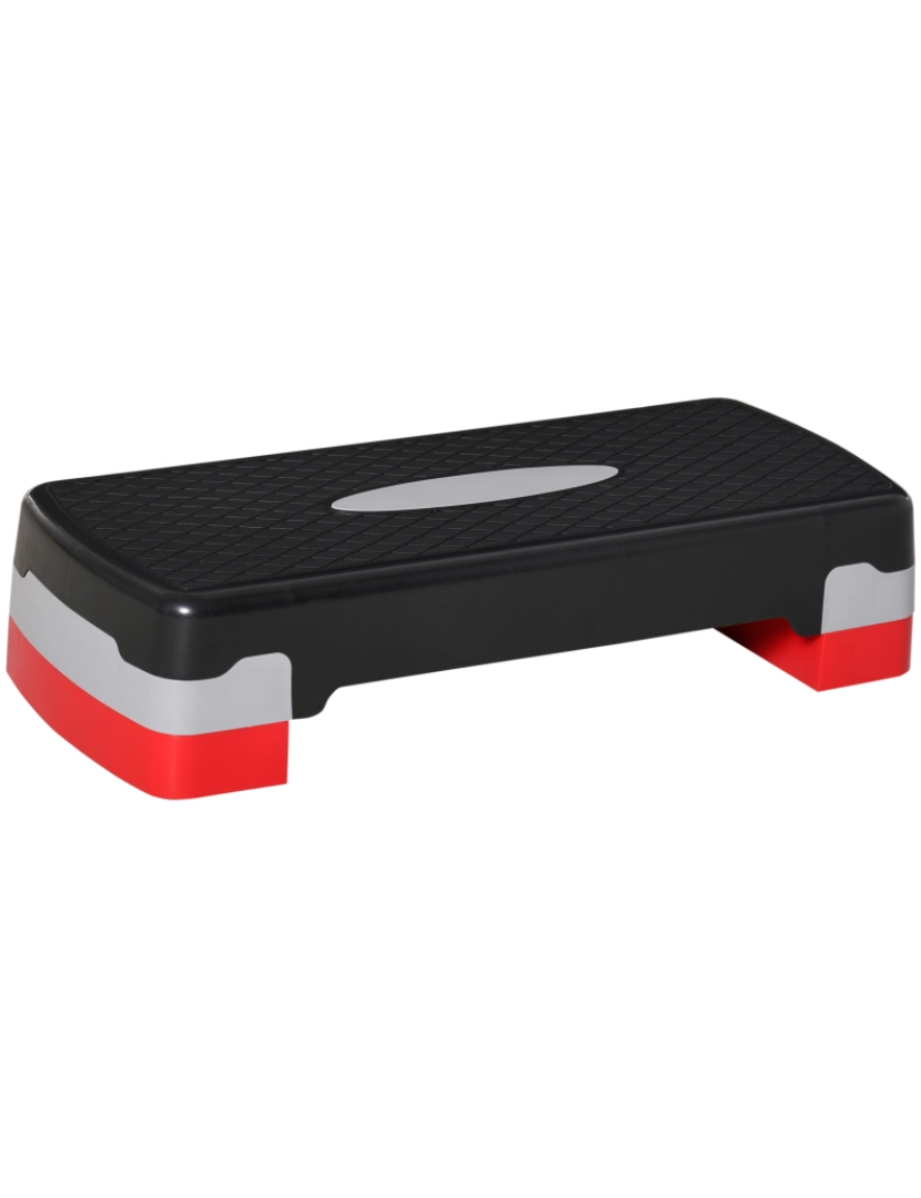 Homcom - Step para Exercício 68x29x10-15cm cor preto, cinza e vermelho A90-076RD