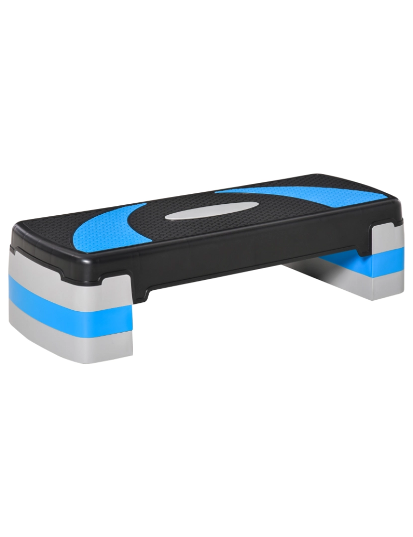 Homcom - Step para Exercício 80x31x10-20cm cor preto e azul A90-077BU