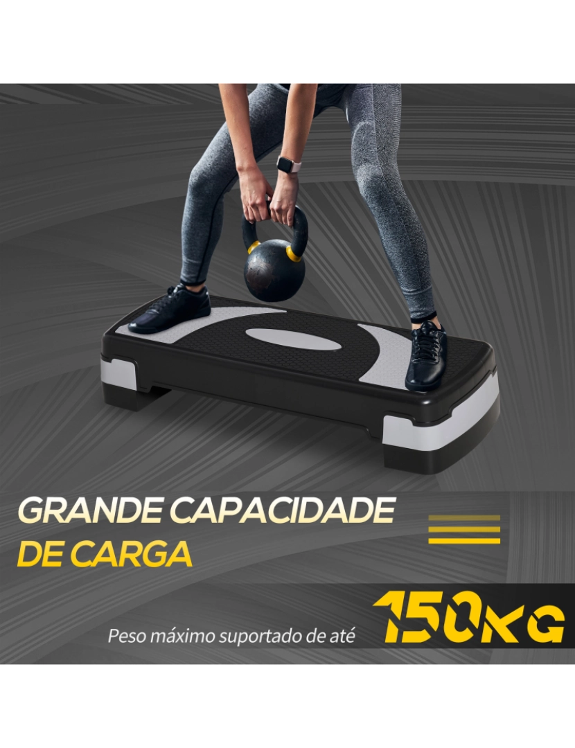 imagem de Step para Exercício 80x31x10-20cm cor preto e cinza A90-077BK6