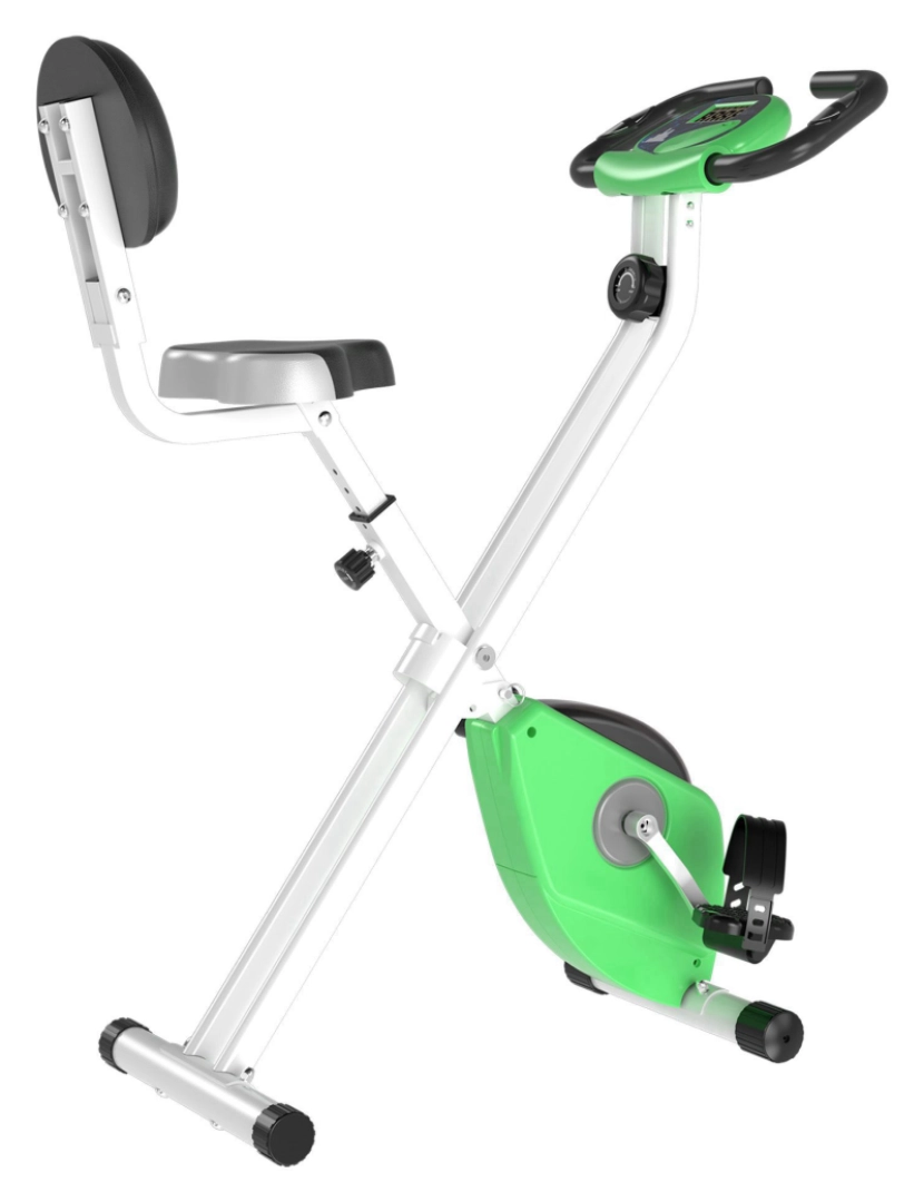 Homcom - Bicicleta estática em forma de X 43cmx97cmx109cm cor verde, branco A90-192GN