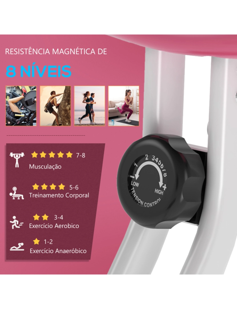 imagem de Bicicleta ergométrica em forma de X cor rosa, branco A90-192PK5