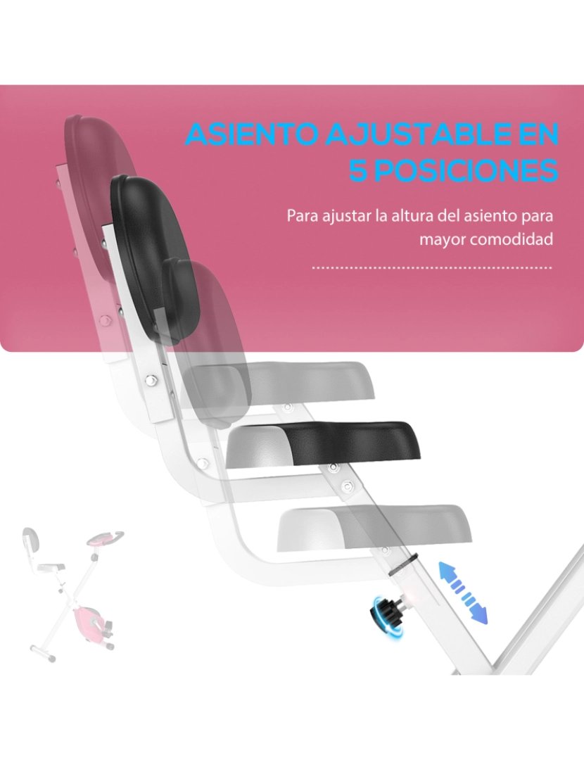 imagem de Bicicleta ergométrica em forma de X cor rosa, branco A90-192PK6