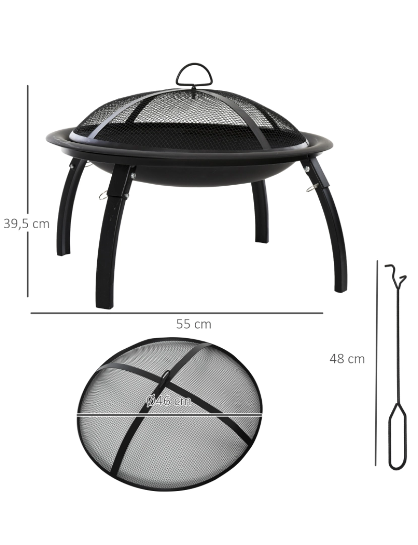 imagem de Braseiro Exterior Ø56x39,5cm cor preto 842-1763