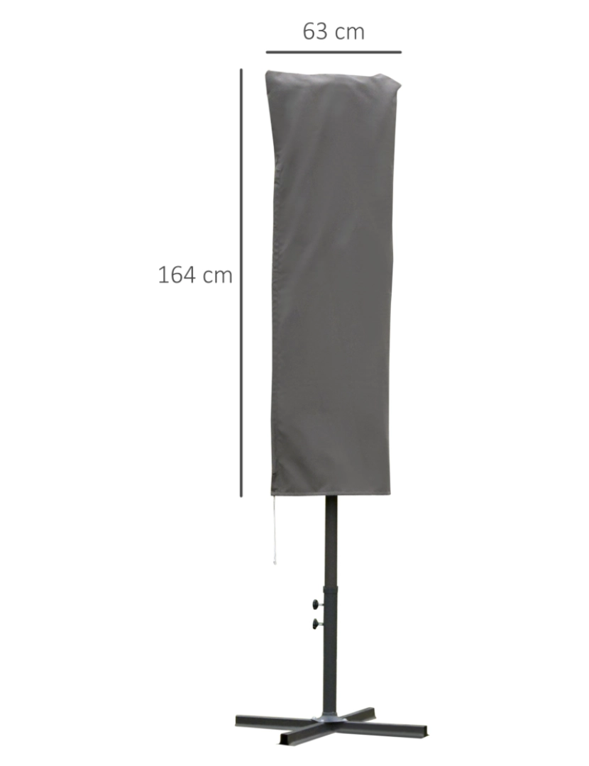 imagem grande de Capa Protetora de Guarda-sol Ø57x160cm cor cinzento escuro 84D-102CG3