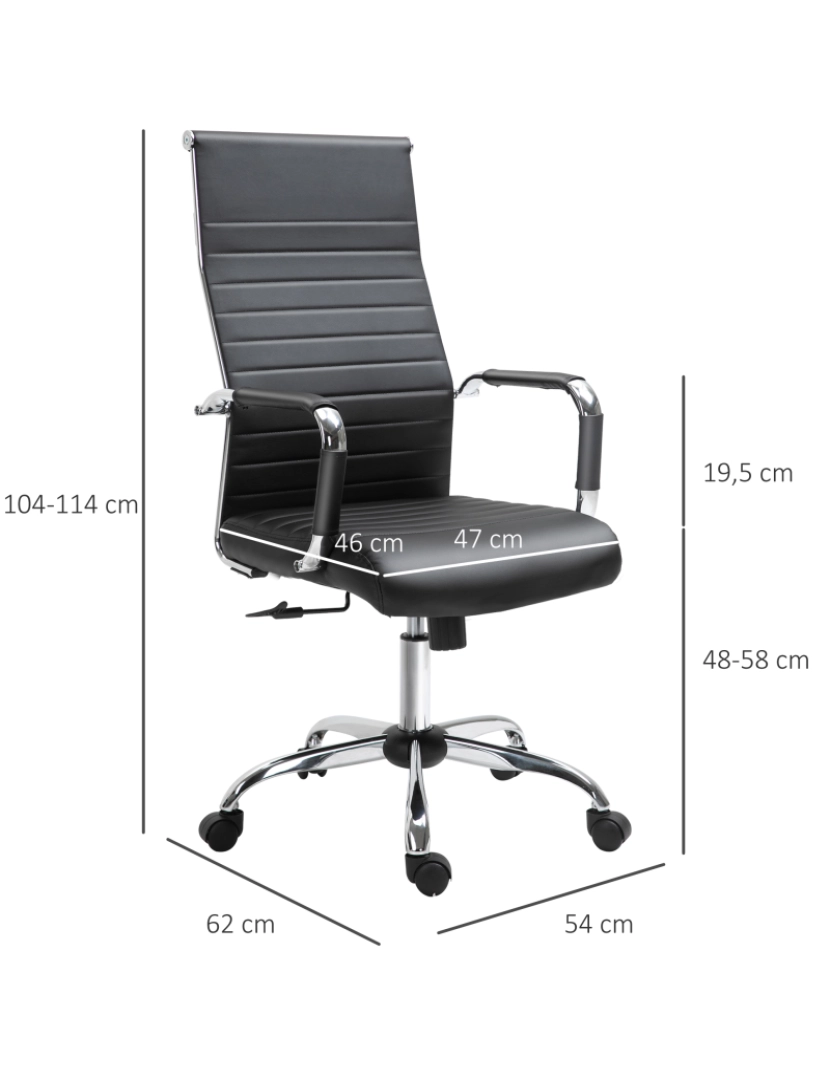 imagem de Cadeira de escritório 54x62x114cm cor preto 921-383BK3