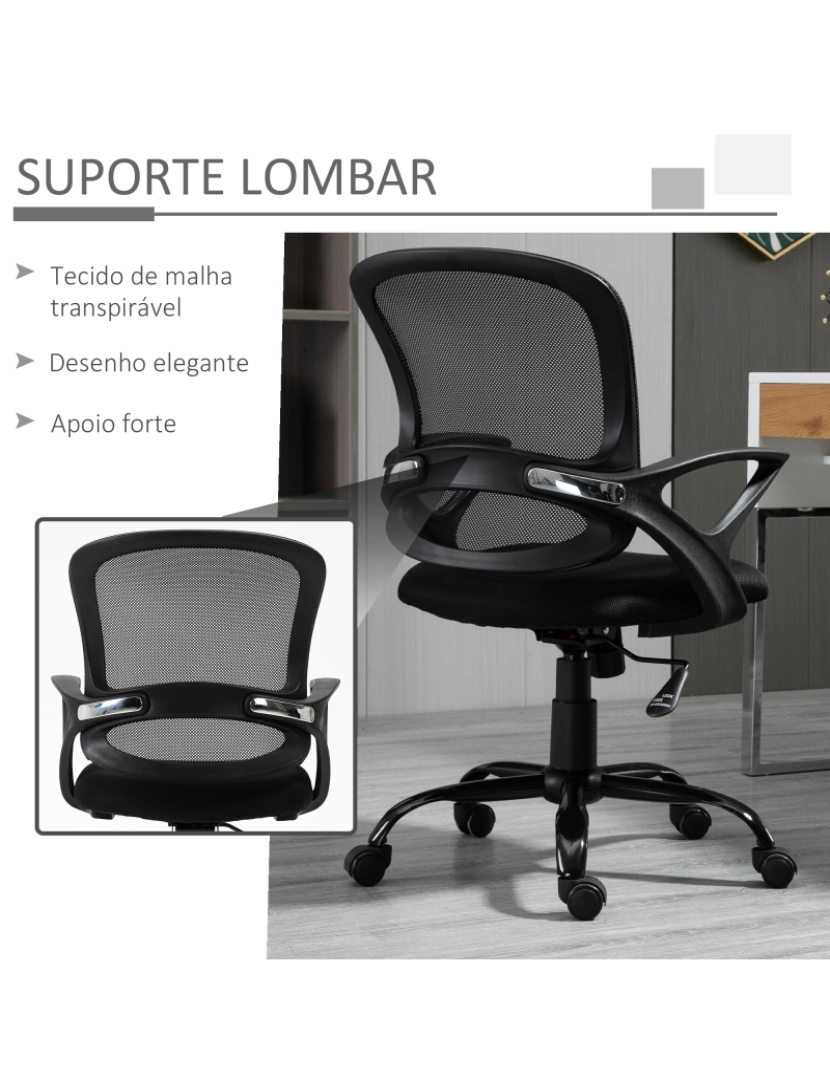 imagem de Cadeira de Escritório 61x61x99cm cor preto 921-528BK6
