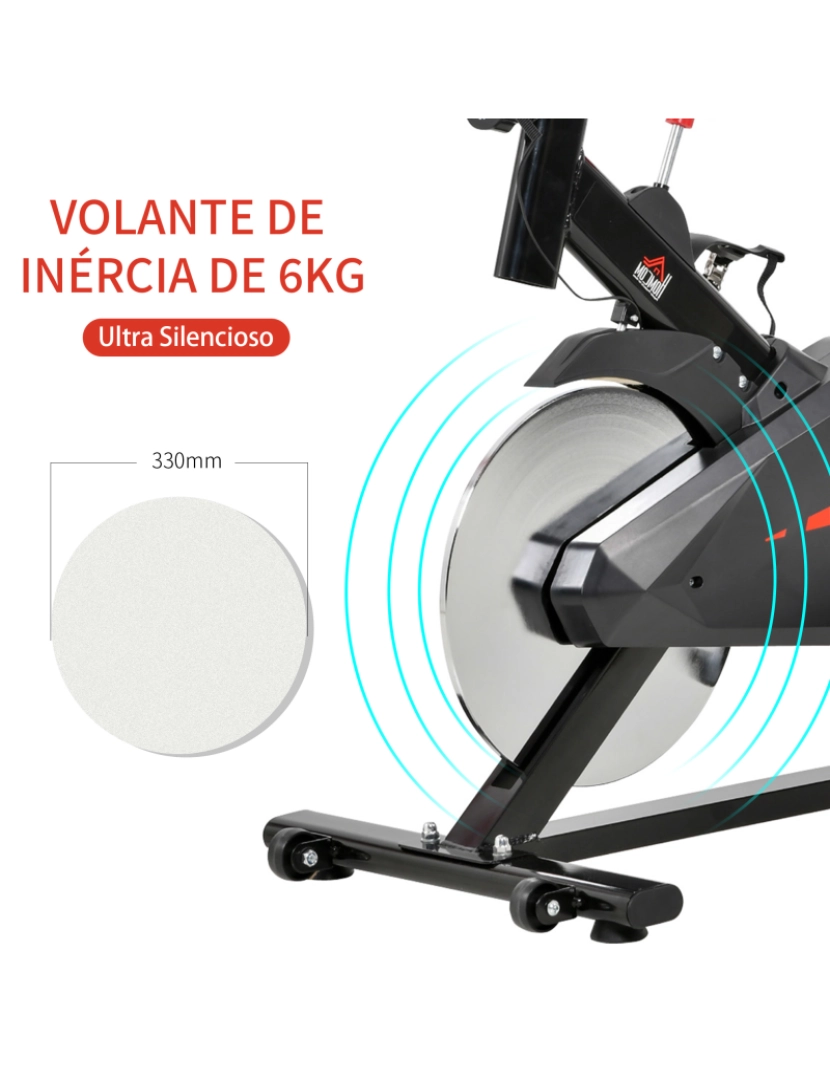 imagem de Bicicleta Estática 85x46x114cm cor preto e vermelho A90-1524