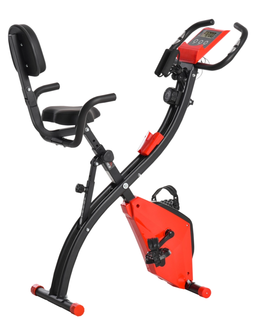 Homcom - Bicicleta Estática 51x97x115cm cor vermelho e preto A90-196RD