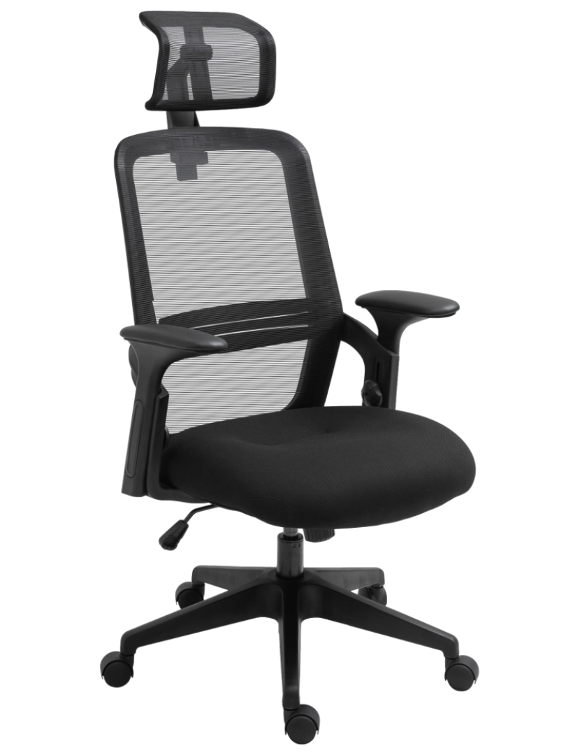 Vinsetto - Cadeira de Escritório 63.5x64.5x122cm cor preto 921-531