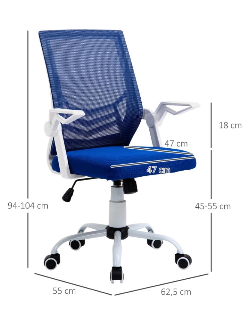 imagem de Cadeira de Escritório 62.5x55x104cm cor azul 921-547BU3