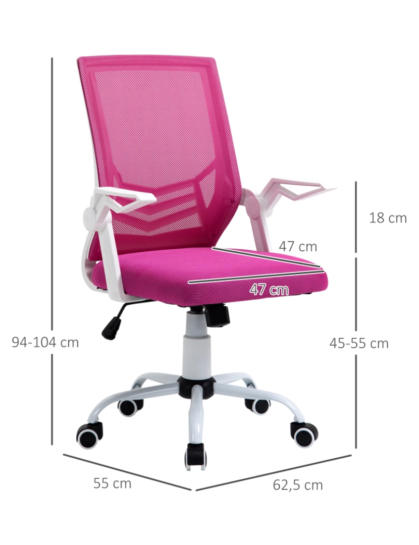 imagem de Cadeira de Escritório 62.5x55x104cm cor pink 921-547PK3