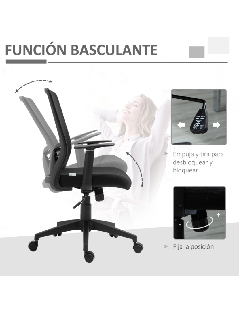 imagem de Cadeira de Escritório 62x61x109cm cor preto 921-5565