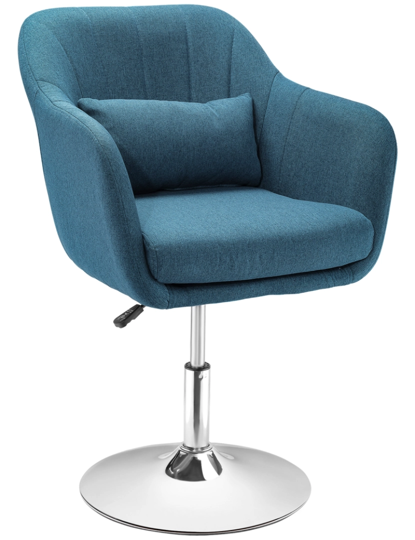 Homcom - Cadeira Giratória 60x60x79-91cm cor azul-celeste 833-757V01BU