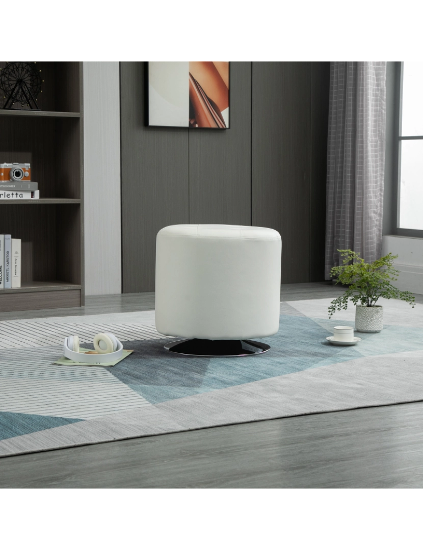 imagem de Apoio para os pés Otomano Giratório Ø45.5x44.5cm cor branco 838-103V80WT2