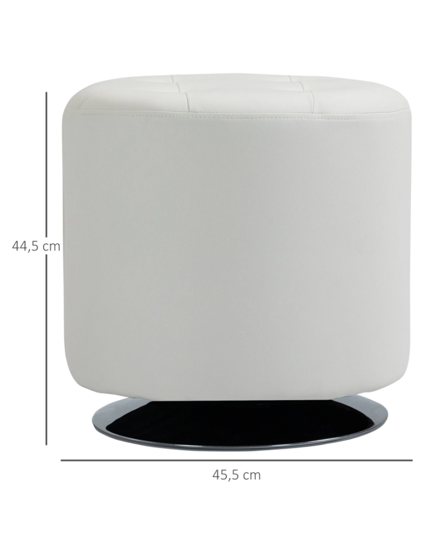 imagem de Apoio para os pés Otomano Giratório Ø45.5x44.5cm cor branco 838-103V80WT3