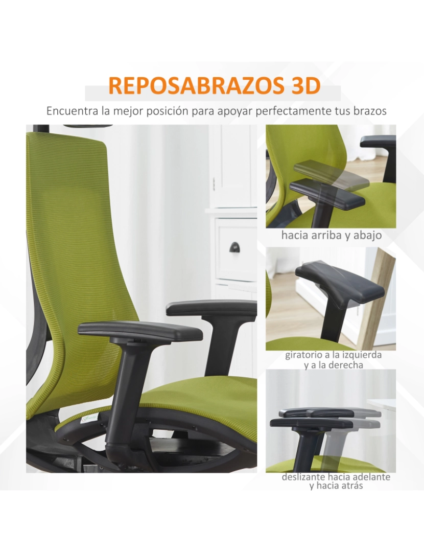 imagem de Cadeira de Escritório 66.5x66x128cm cor verde 921-4308