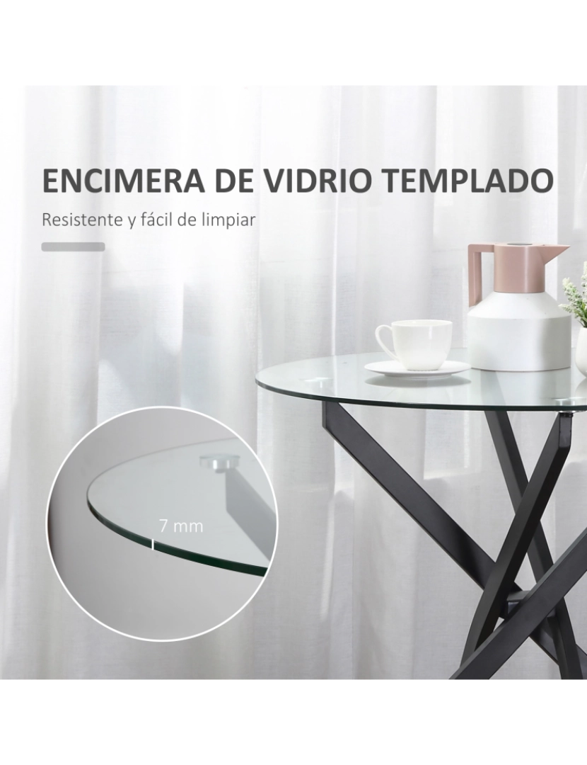 imagem de Mesa Sala de Jantar Ø80x75cm cor preto 839-0794