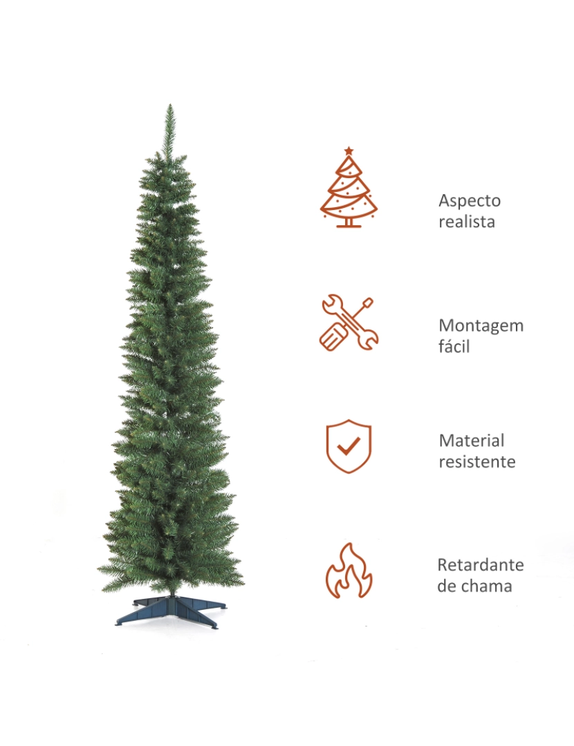 imagem grande de HOMCOM Árvore de Natal Artificial 210cm Ignífugo com 499 Pontas de Ramo PVC e Suporte de Metal Decoração de Natal para Interiores Fácil de Montar Verde4