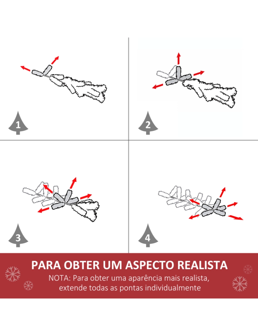 imagem de HOMCOM Árvore de Natal Artificial 210cm Ignífugo com 499 Pontas de Ramo PVC e Suporte de Metal Decoração de Natal para Interiores Fácil de Montar Verde6
