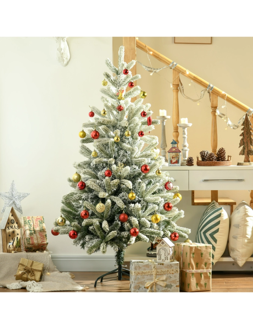 imagem de Árvore de Natal Ø90x150cm cor verde e branco 830-2952