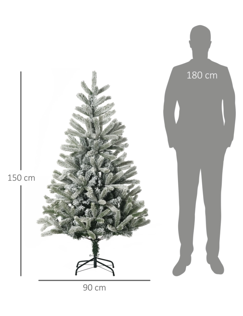 imagem de Árvore de Natal Ø90x150cm cor verde e branco 830-2953