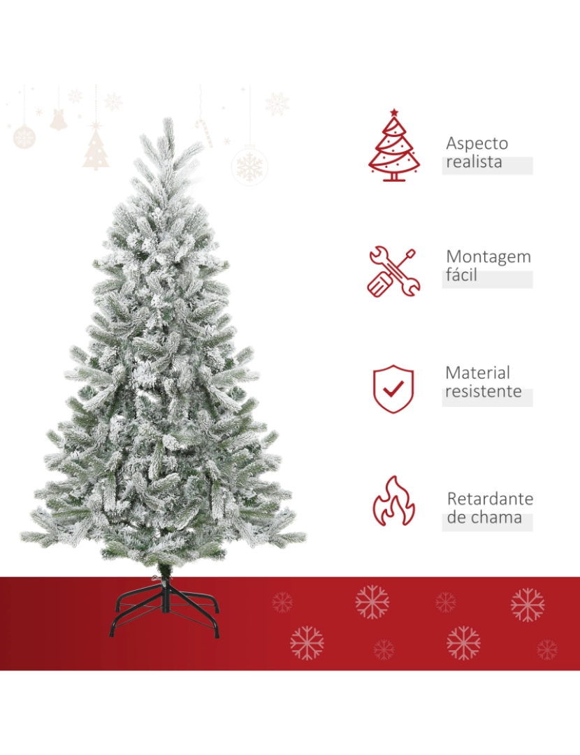 imagem de Árvore de Natal Ø90x150cm cor verde e branco 830-2954