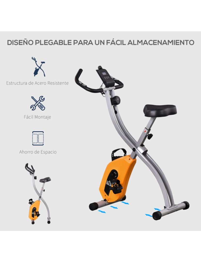 imagem de Bicicleta Estática 86x47x112cm cor laranja A90-2607