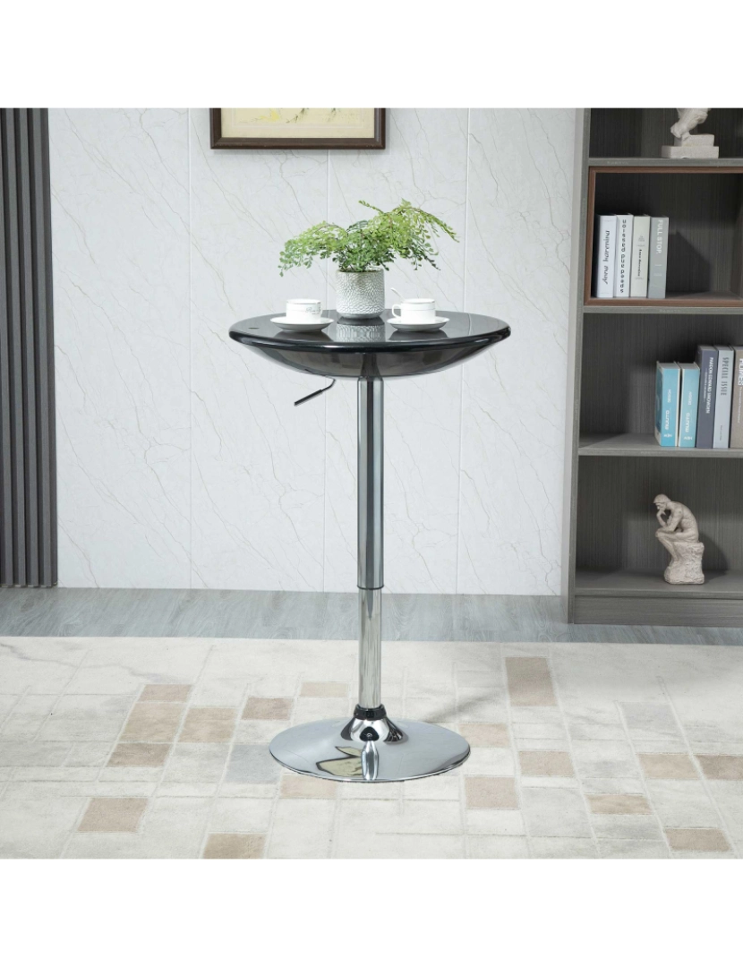 imagem de Mesa de Bar 61x61x76-97cm cor preto 835-505BK2