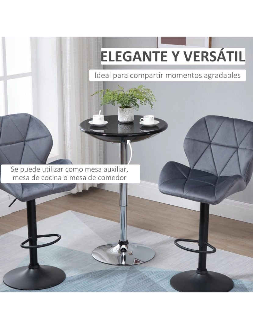 imagem de Mesa de Bar 61x61x76-97cm cor preto 835-505BK7