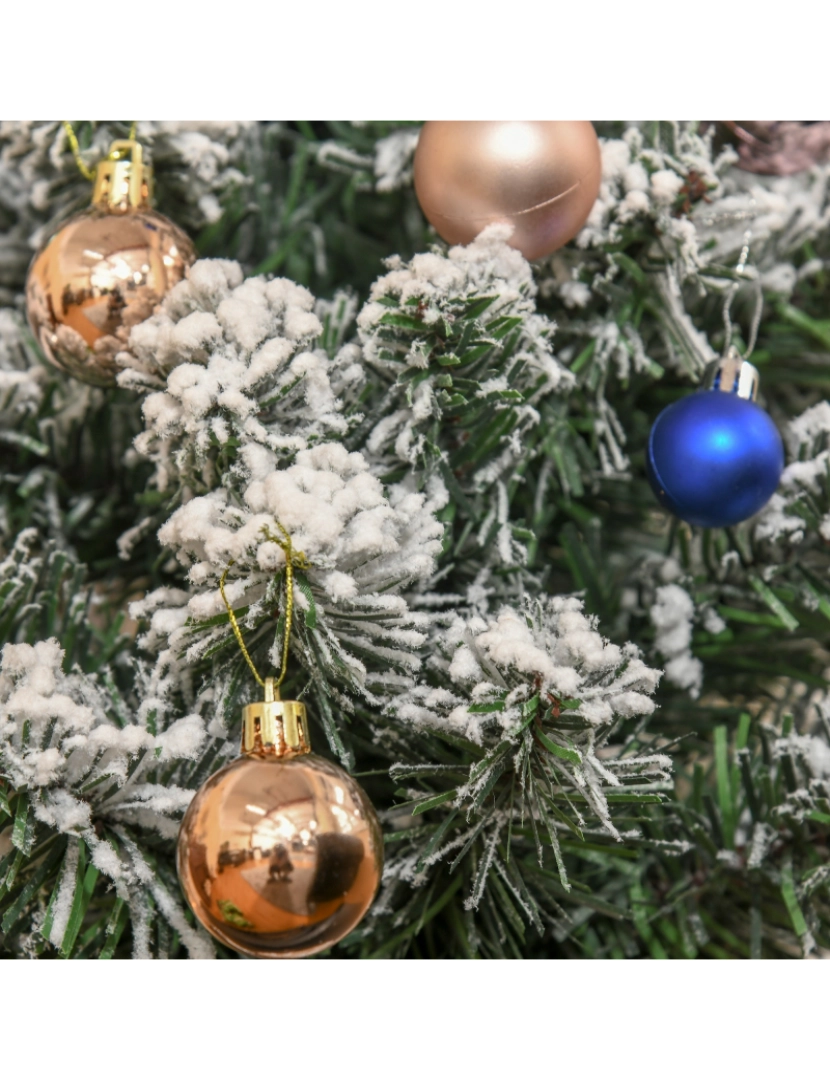 imagem grande de HOMCOM Árvore de Natal Artificial 60cm com 67 Ramos Ignífugos e Base de Cimento Decoração de Natal para Mesa Escritório Ø32x60cm Verde e Branco8