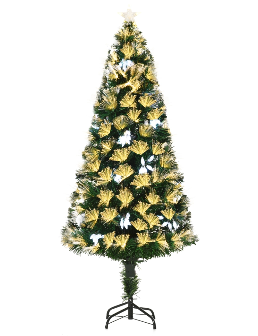 Homcom - Árvore de Natal com Fibra Óptica Ø70x150cm cor verde 830-348V90
