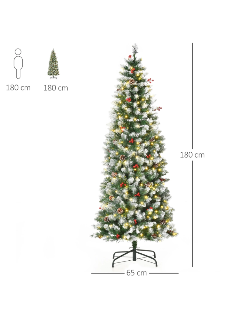 imagem de Árvore de Natal com Luz Ø65x180cm cor verde 830-380V923