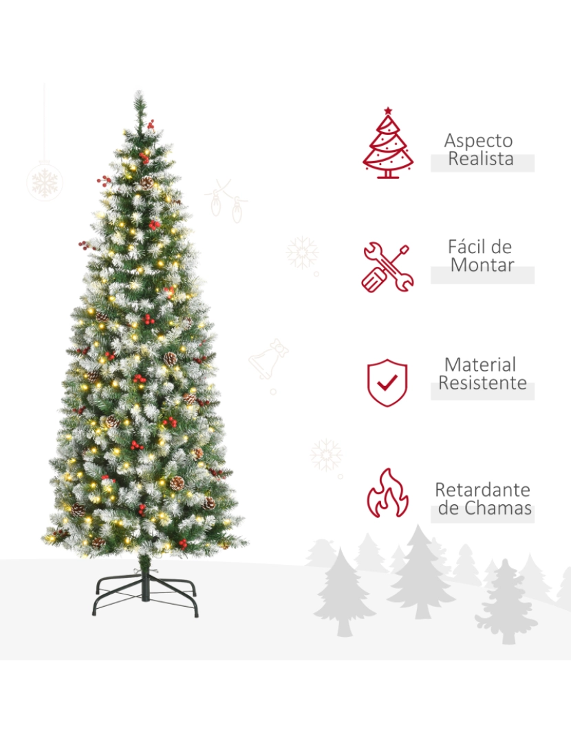 imagem de Árvore de Natal com Luz Ø65x180cm cor verde 830-380V924