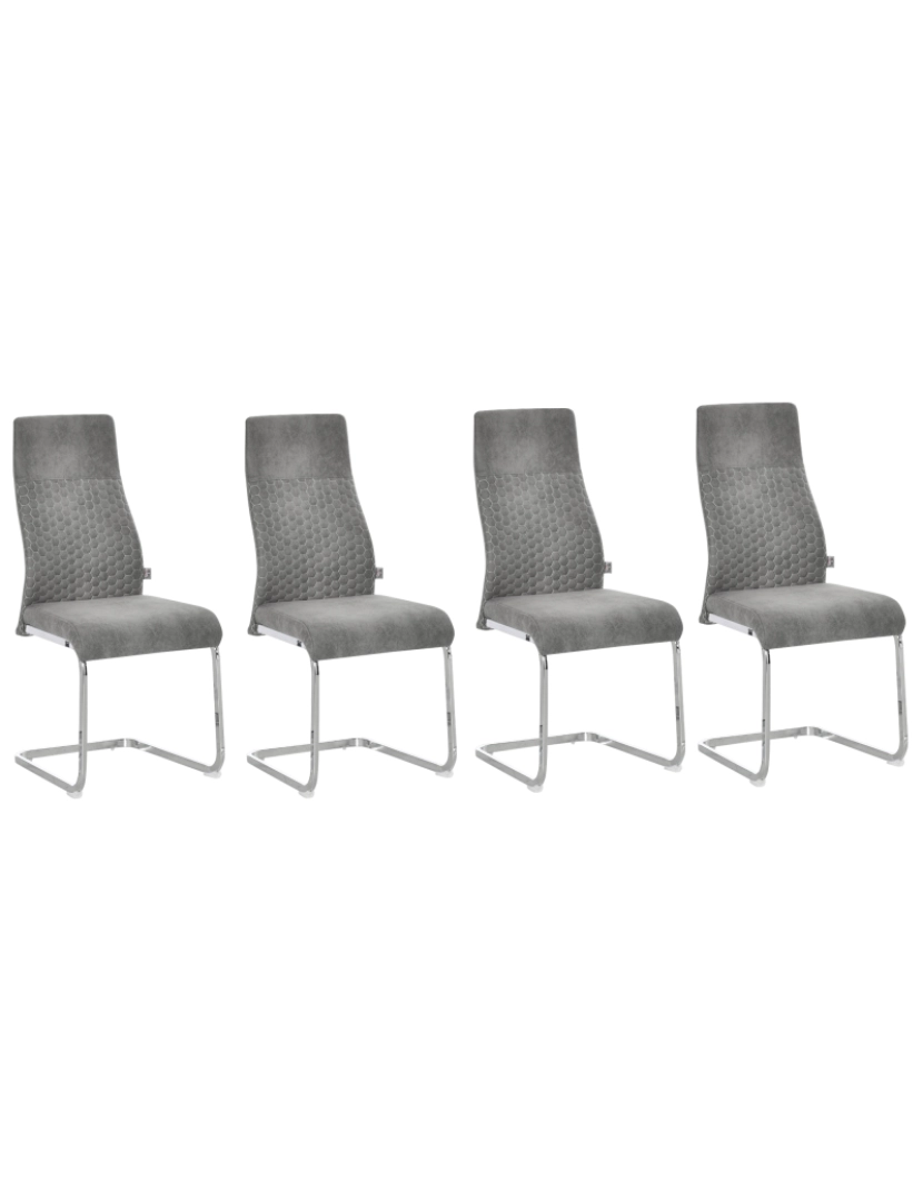 Homcom - Conjunto 4 Cadeiras de Sala de Jantar 45x61x98cm cor cinzento 835-407