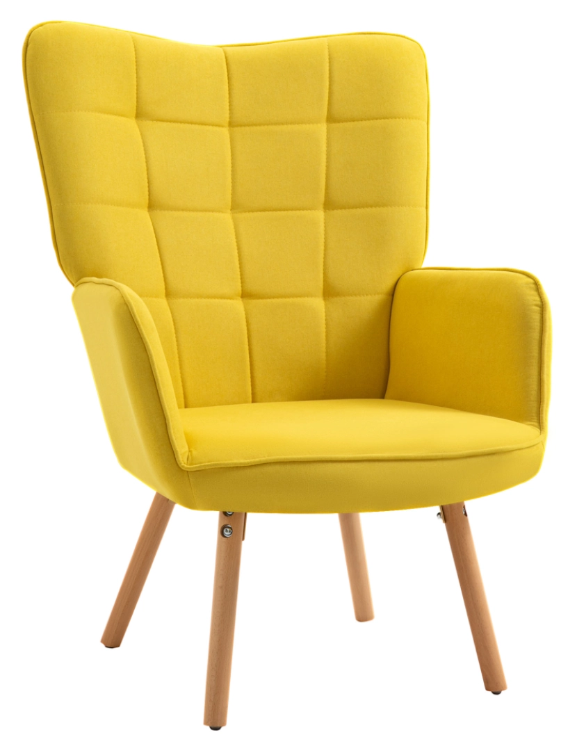 Homcom - Poltrona 71x76x101cm cor amarelo 839-132YL