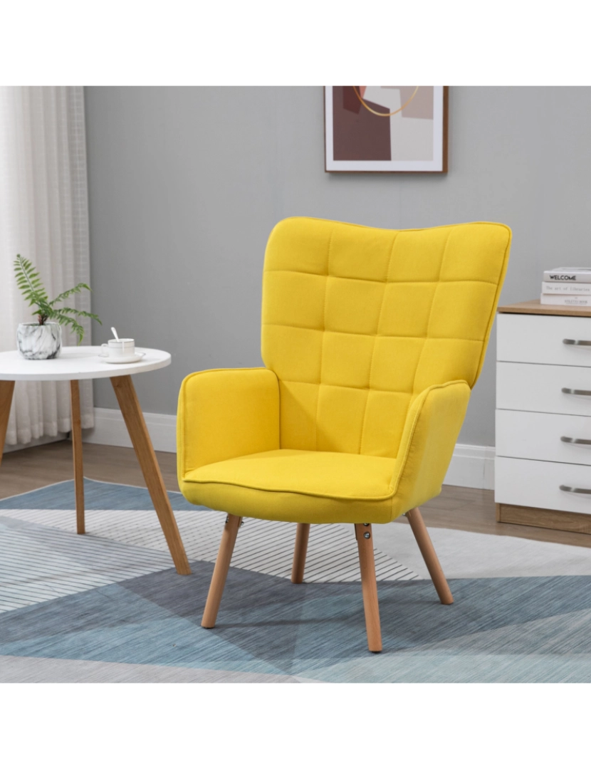 imagem de Poltrona 71x76x101cm cor amarelo 839-132YL2