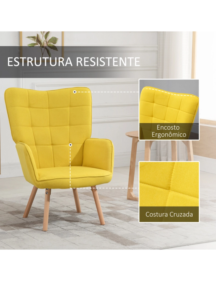 imagem de Poltrona 71x76x101cm cor amarelo 839-132YL5