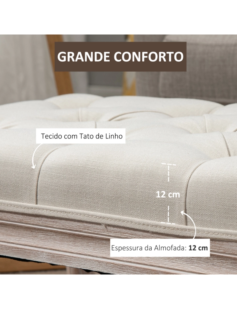 imagem de Banco de Pé de Cama 80x40x41cm cor bege 838-160V01CW5