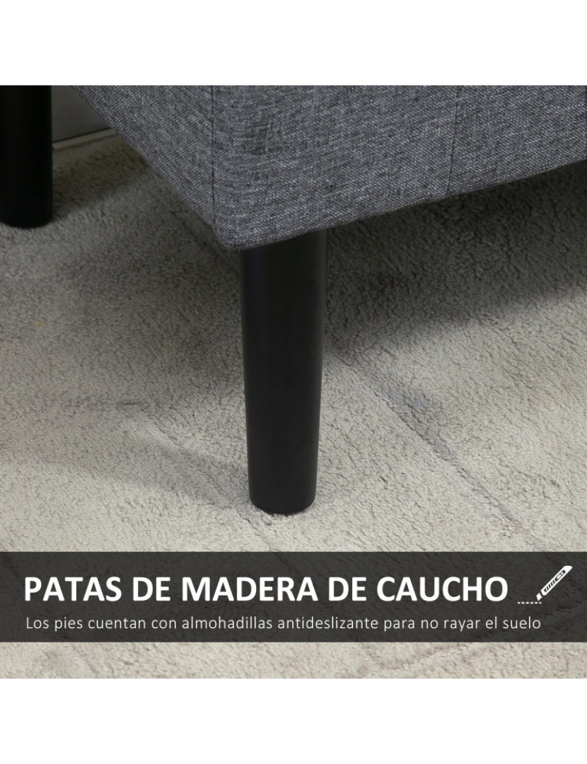 imagem de Banco para Pé de Cama 116x44x58cm cor cinzento 838-165LG6