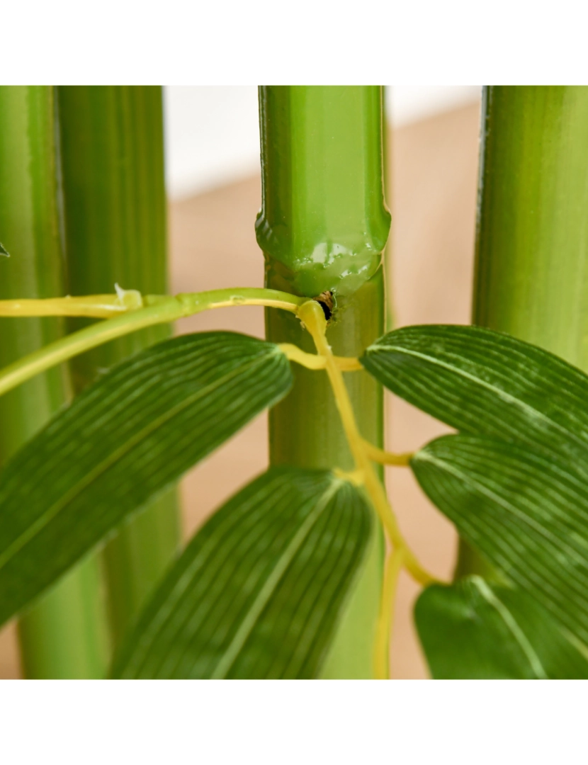 imagem grande de HOMCOM Bambú Artificial 140cm com Vaso Planta Artificial para Interior e Exterior Decoração de Casa Escritório Verde8