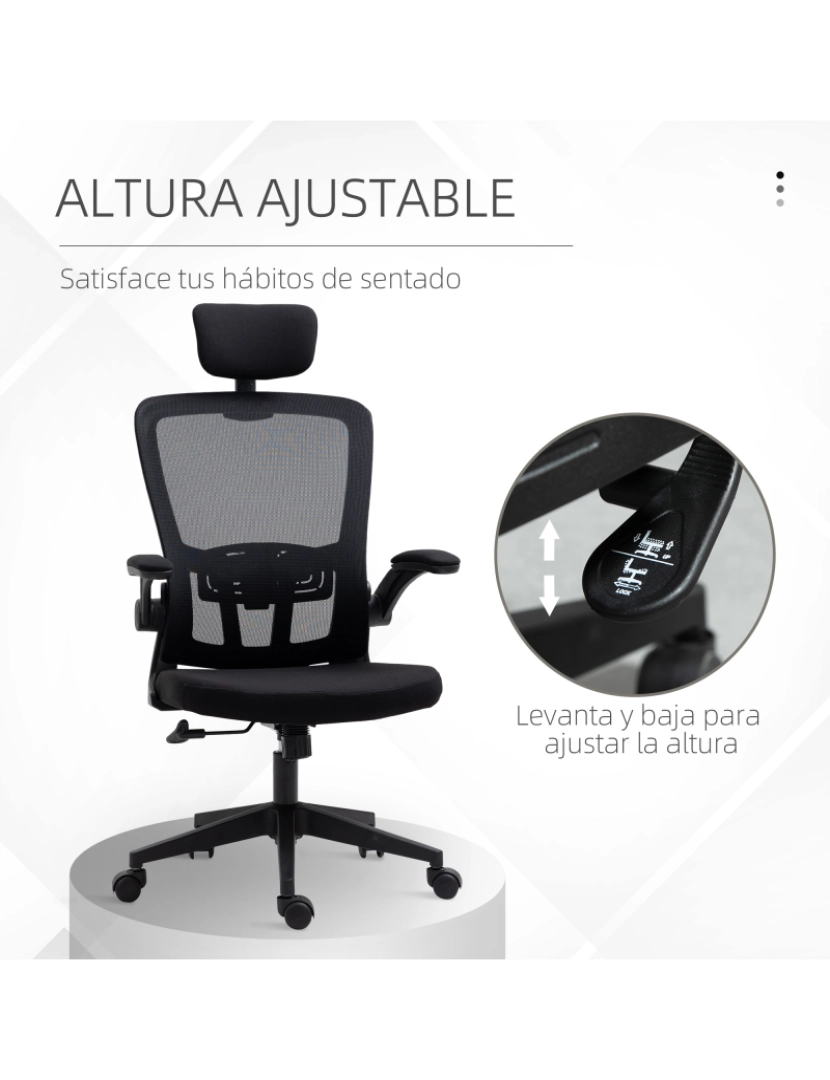 imagem de Cadeira de Escritório 65x64x122cm cor preto 921-417BK4
